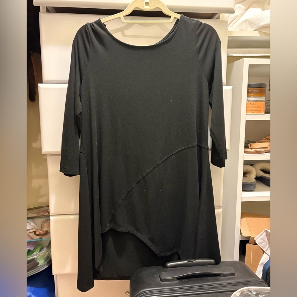 📦Black Tunic Asymmetrical Top